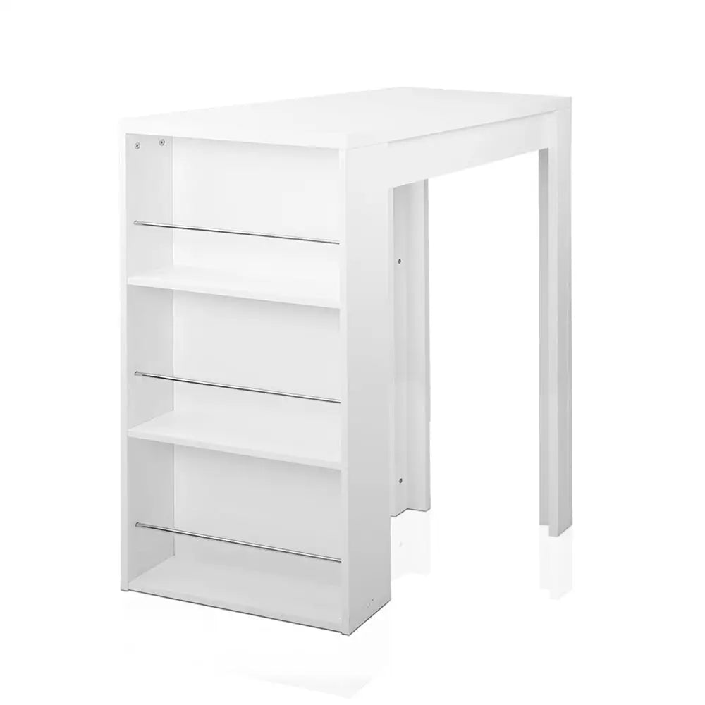 Artiss Bar Table 3-tier Storage Shelves White - Furniture > Living Room
