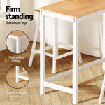 Artiss Bar Table and Stools Set Dining Desk Solid Wood Kitchen Chairs Cafe Pub - Furniture > Dining > Kitchen & Dining