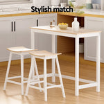 Artiss Bar Table and Stools Set Dining Desk Solid Wood Kitchen Chairs Cafe Pub - Furniture > Dining > Kitchen & Dining