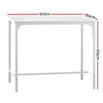 Artiss Bar Table Dining Metal Legs Cafe Pub White - Furniture > Dining
