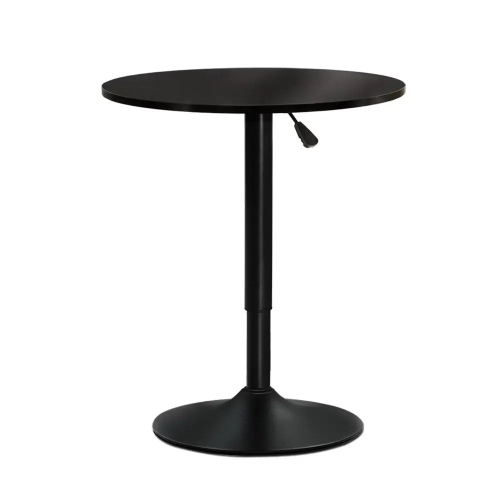 Artiss Bar Table Gas Lift Round Black - Furniture > Dining