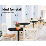 Artiss Bar Table Gas Lift Round Black - Furniture > Dining