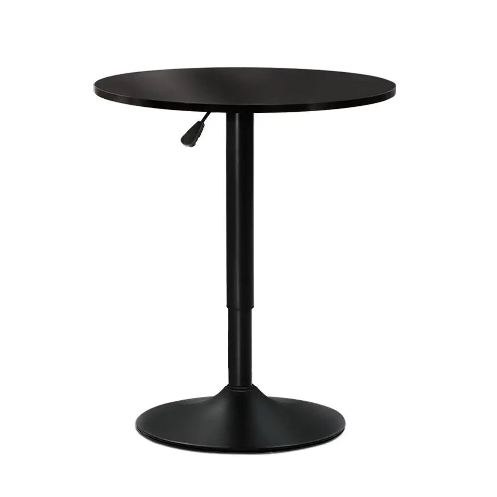Artiss Bar Table Gas Lift Round Black - Furniture > Dining