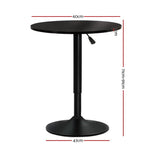 Artiss Bar Table Gas Lift Round Black - Furniture > Dining