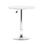 Artiss Bar Table Gas Lift Round White - Furniture > Dining