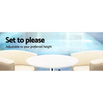 Artiss Bar Table Gas Lift Round White - Furniture > Dining