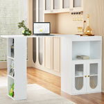 Artiss Bar Table Storage Wine Rack Home Office Desk Extendable - Furniture > Living Room