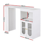 Artiss Bar Table Storage Wine Rack Home Office Desk Extendable - Furniture > Living Room