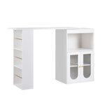 Artiss Bar Table Storage Wine Rack Home Office Desk Extendable - Furniture > Living Room