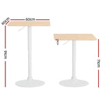 Artiss Bar Table Swivel Base Gas Lift Counter Dining Table 60CM Square Pine - Furniture > Dining