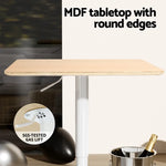 Artiss Bar Table Swivel Base Gas Lift Counter Dining Table 60CM Square Pine - Furniture > Dining