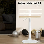 Artiss Bar Table Swivel Base Gas Lift Counter Dining Table 60CM Square Pine - Furniture > Dining