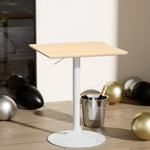 Artiss Bar Table Swivel Base Gas Lift Counter Dining Table 60CM Square Pine - Furniture > Dining