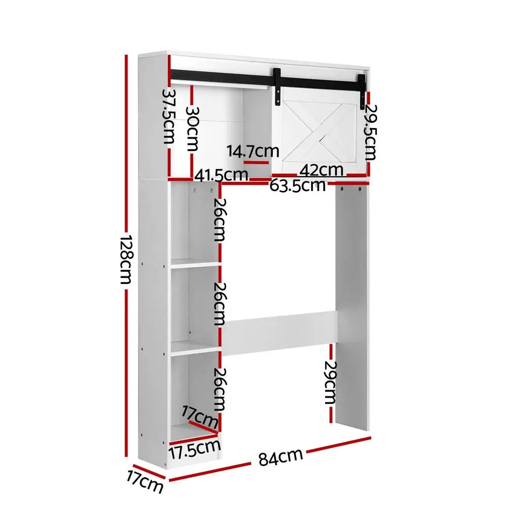 Artiss Bathroom Cabinet Over the Toilet Storage Organiser Laundry Shelf 128cm - Furniture > Bathroom > Bathroom