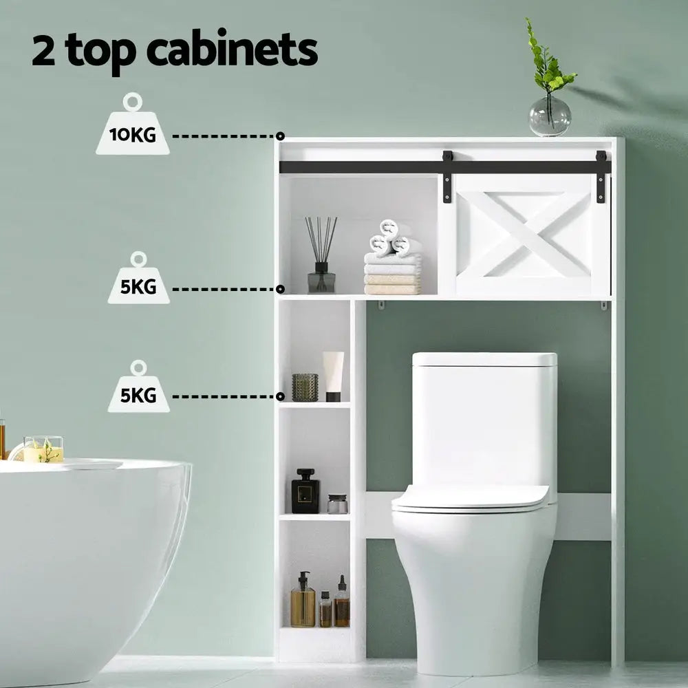 Artiss Bathroom Cabinet Over the Toilet Storage Organiser Laundry Shelf 128cm - Furniture > Bathroom > Bathroom