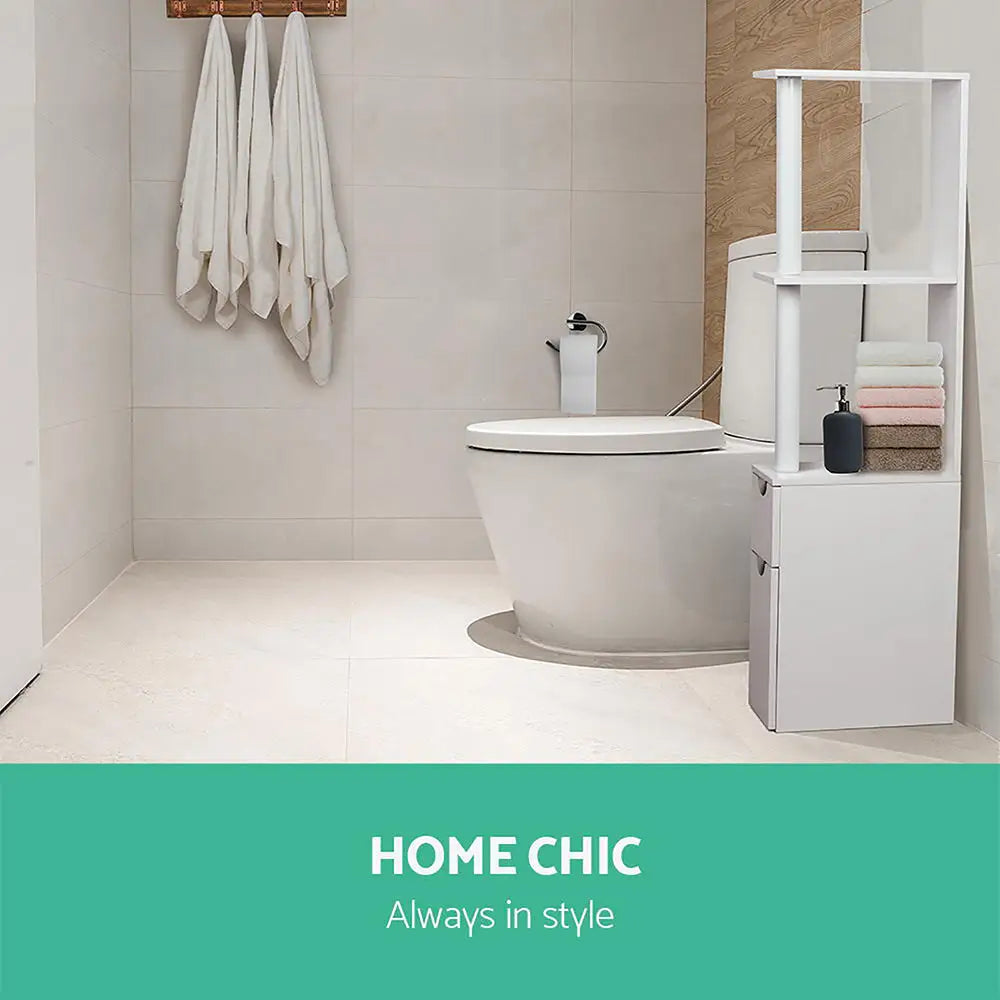 Artiss Bathroom Cabinet Storage 118cm Shelf White - Furniture > Bathroom