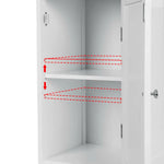 Artiss Bathroom Cabinet Storage 161cm White Rattan Tallboy Toilet Cupboard - Furniture > Bathroom
