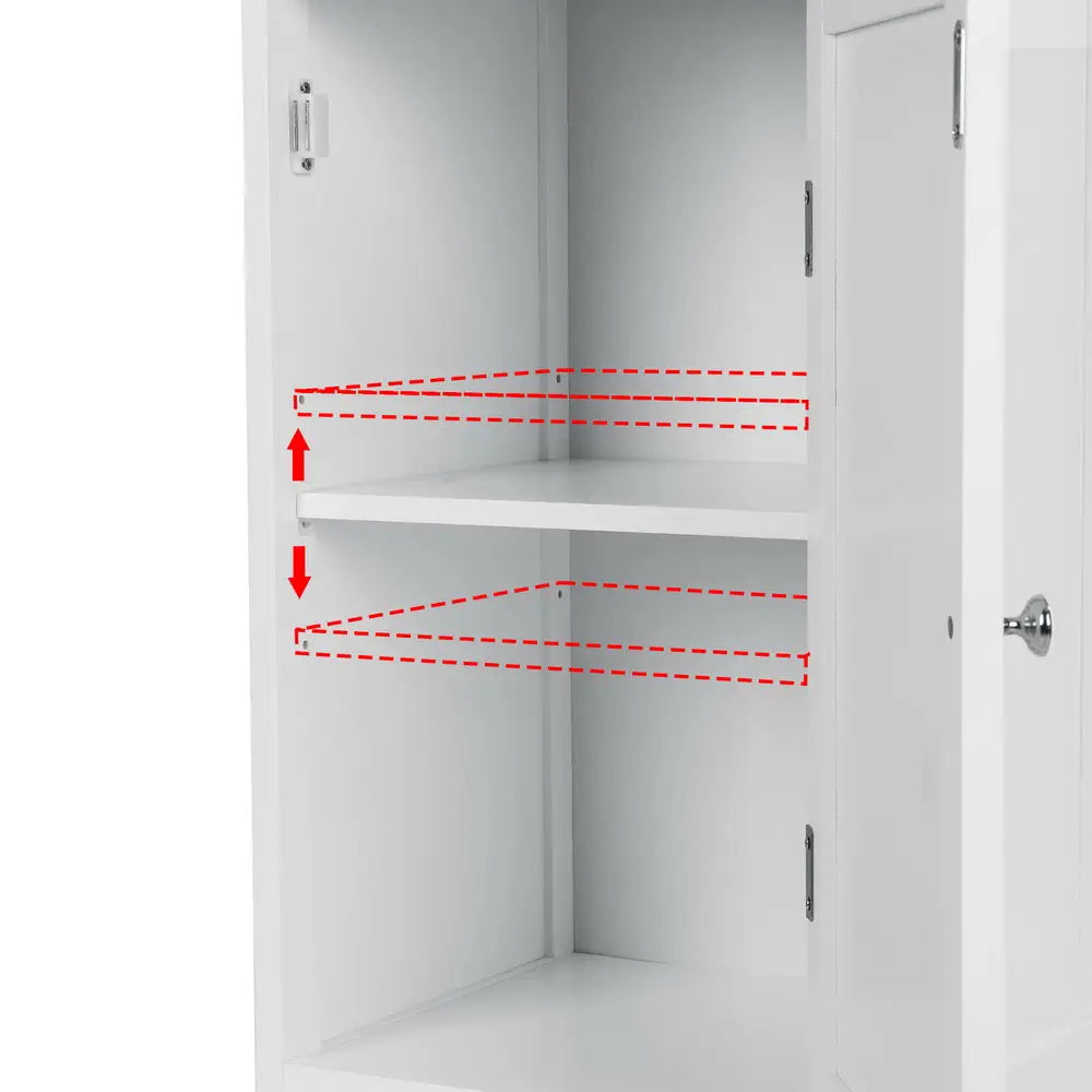 Artiss Bathroom Cabinet Storage 161cm White Rattan Tallboy Toilet Cupboard - Furniture > Bathroom