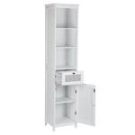 Artiss Bathroom Cabinet Storage 161cm White Rattan Tallboy Toilet Cupboard - Furniture > Bathroom