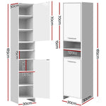 Artiss Bathroom Cabinet Storage 185cm White - Furniture > Bathroom