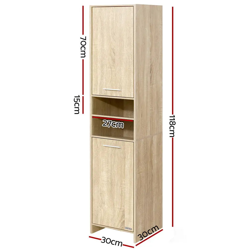 Artiss Bathroom Cabinet Storage 185cm Wooden - Furniture > Bathroom