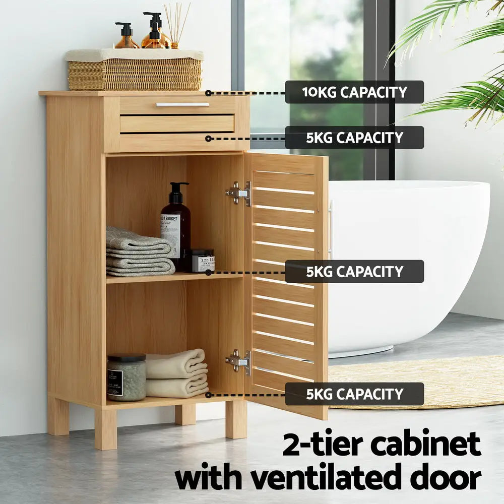 Artiss Bathroom Cabinet Storage 90cm wooden JILL - Furniture > Bathroom