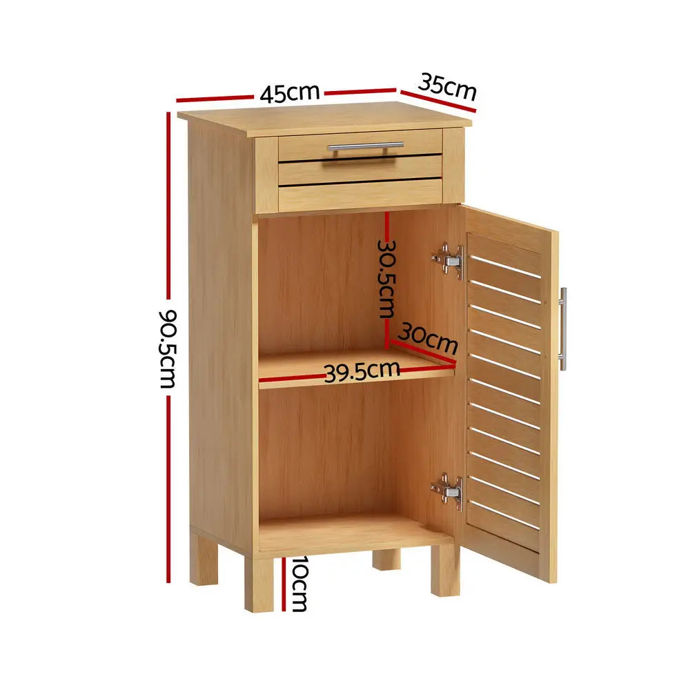 Artiss Bathroom Cabinet Storage 90cm wooden JILL - Furniture > Bathroom