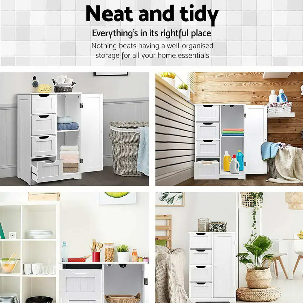 Artiss Bathroom Cabinet Storage Drawers White - Furniture > Bathroom > Bathroom Cabinets Cupboards & Storage