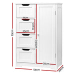 Artiss Bathroom Cabinet Storage Drawers White - Furniture > Bathroom > Bathroom Cabinets Cupboards & Storage
