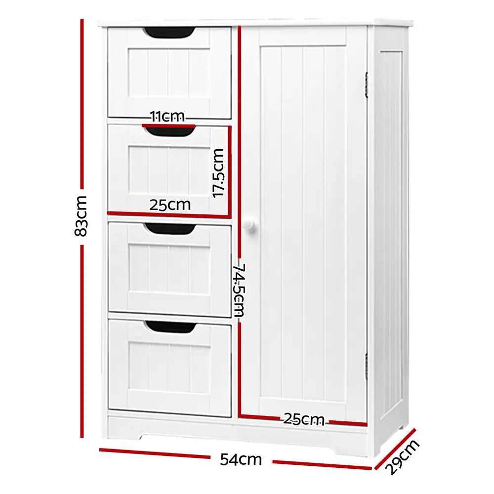 Artiss Bathroom Cabinet Storage Drawers White - Furniture > Bathroom > Bathroom Cabinets Cupboards & Storage