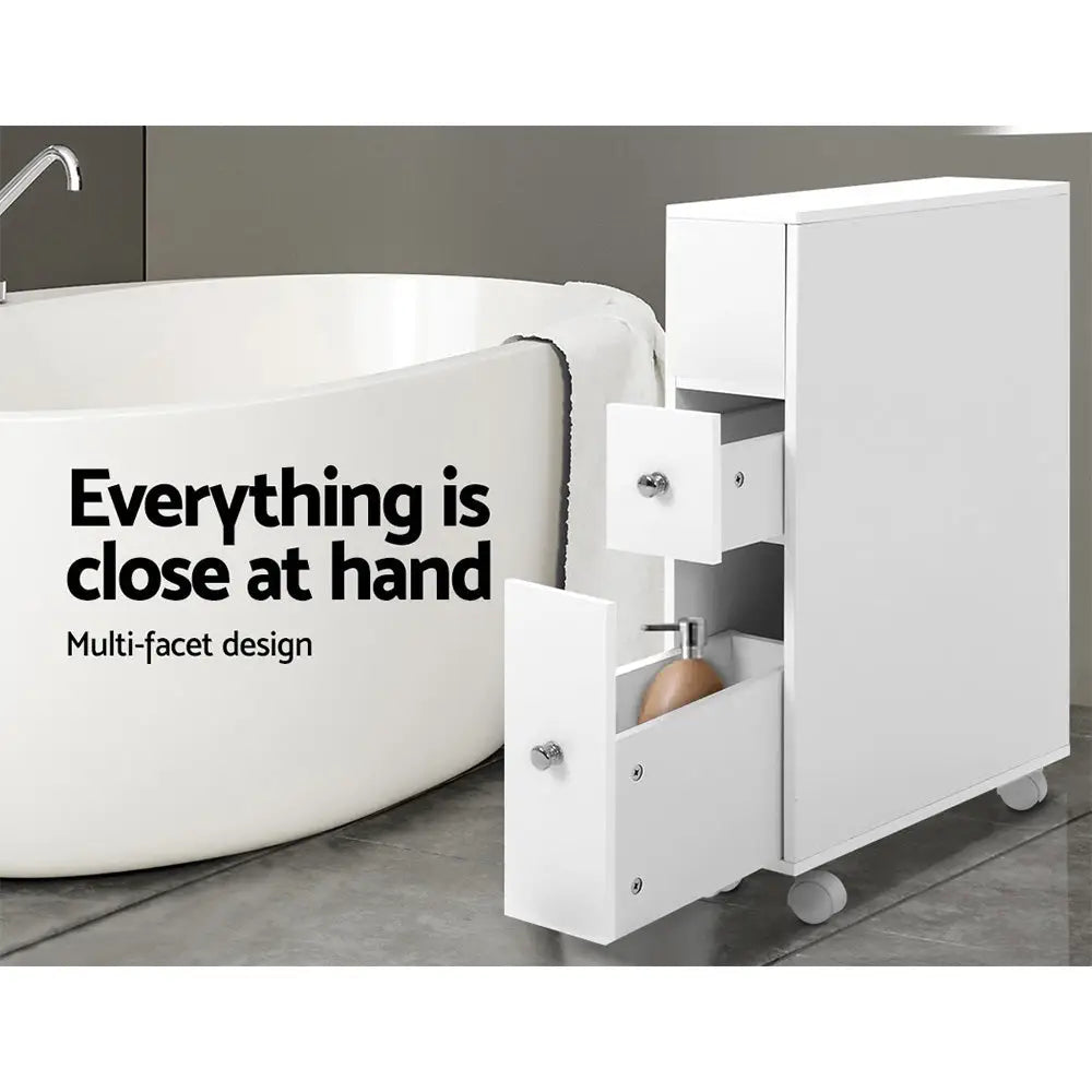 Artiss Bathroom Cabinet Storage Toilet Organiser - Furniture > Bathroom > Bathroom Cabinets Cupboards & Storage