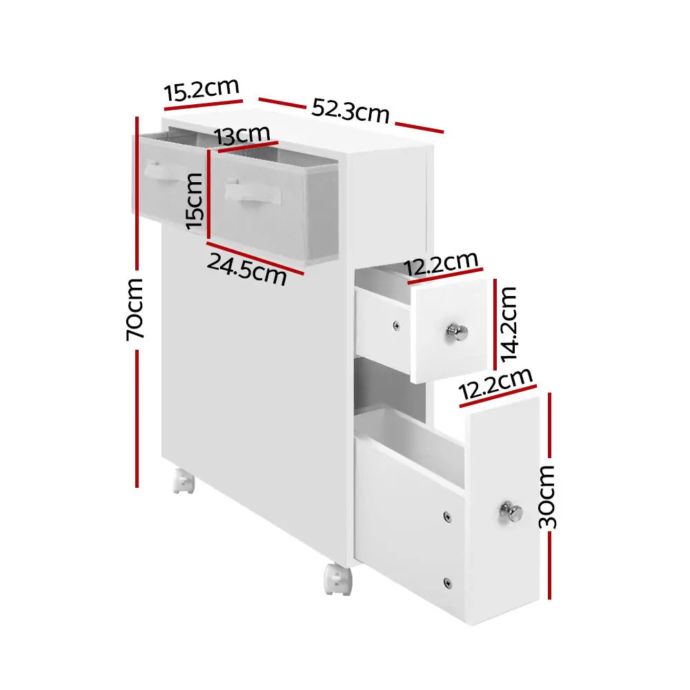 Artiss Bathroom Cabinet Storage Toilet Organiser - Furniture > Bathroom > Bathroom Cabinets Cupboards & Storage