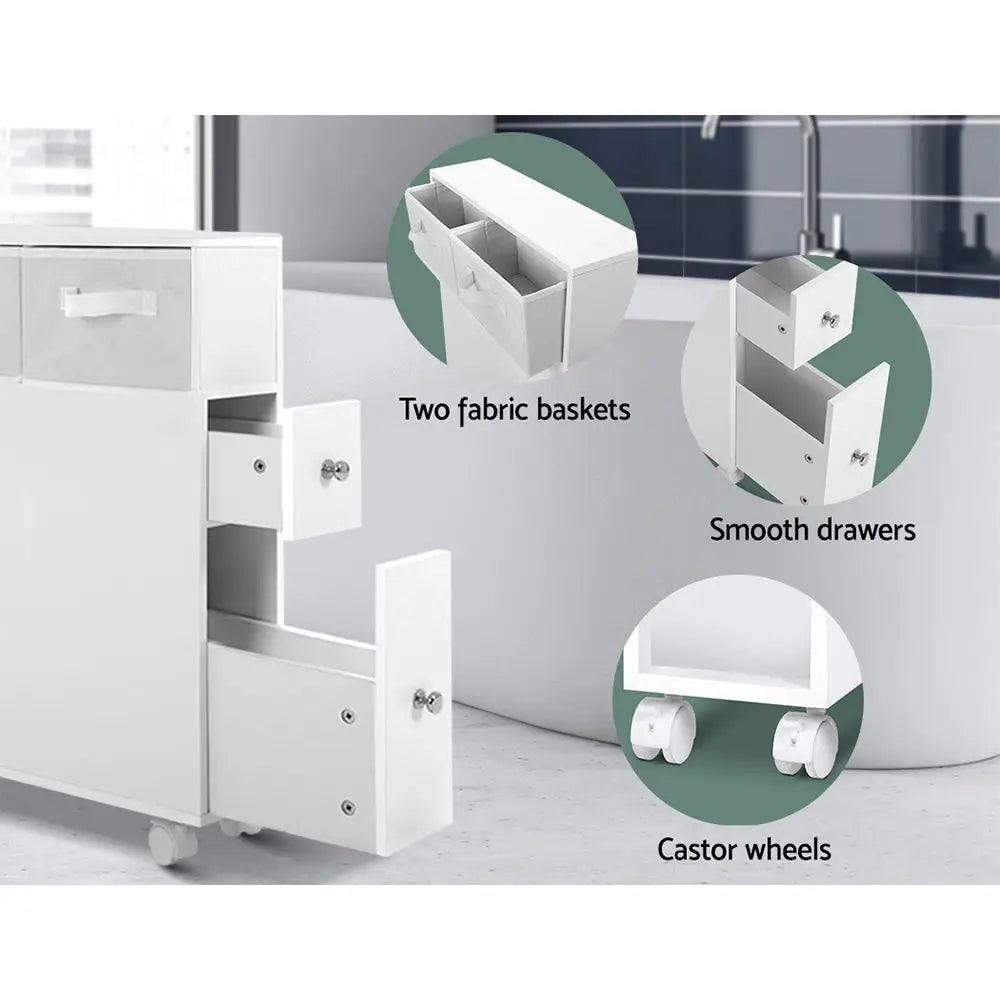 Artiss Bathroom Cabinet Storage Toilet Organiser - Furniture > Bathroom > Bathroom Cabinets Cupboards & Storage
