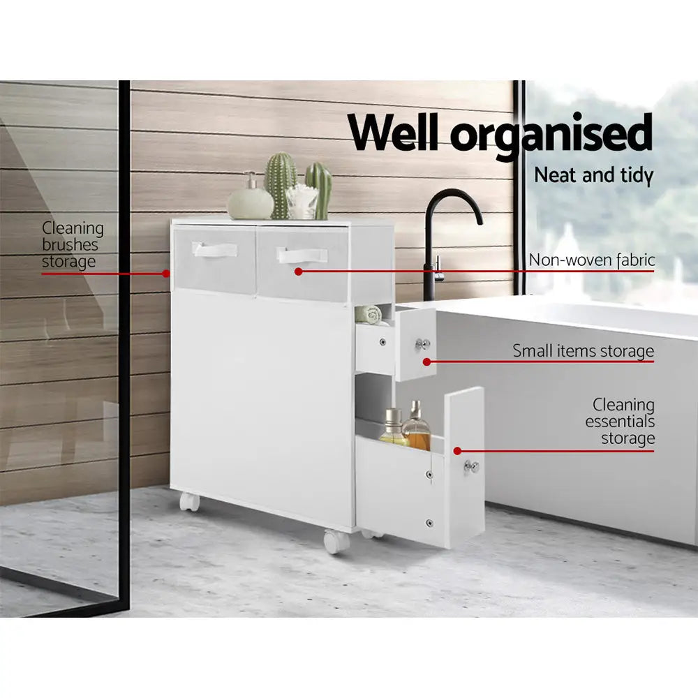 Artiss Bathroom Cabinet Storage Toilet Organiser - Furniture > Bathroom > Bathroom Cabinets Cupboards & Storage