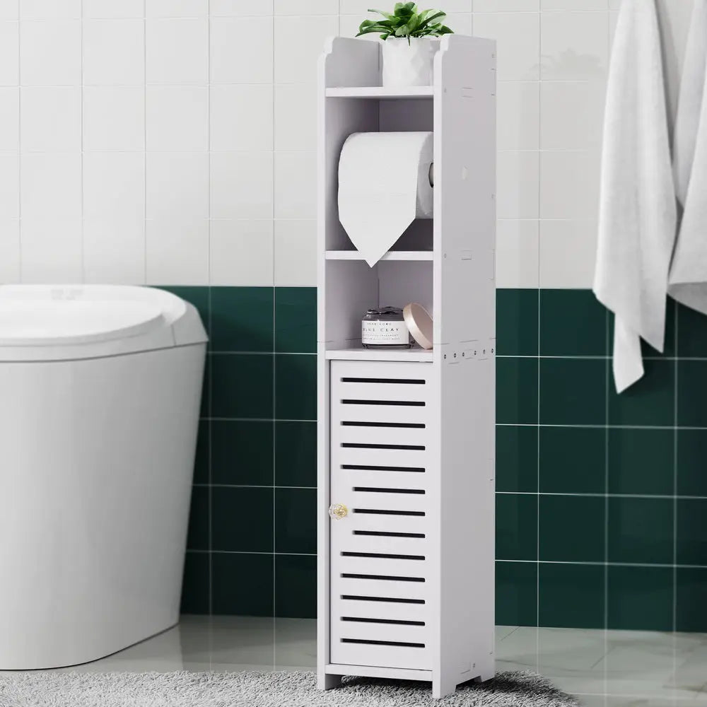 Artiss Bathroom Cabinet Toilet Roll Holder Tissue Organizer 3 Tier Floor Cabinet - Furniture > Bathroom