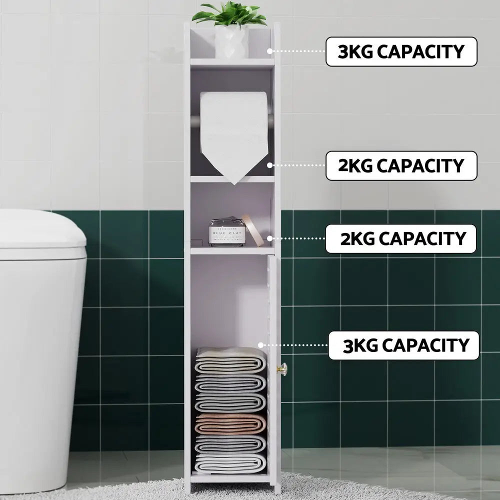 Artiss Bathroom Cabinet Toilet Roll Holder Tissue Organizer 3 Tier Floor Cabinet - Furniture > Bathroom