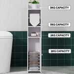 Artiss Bathroom Cabinet Toilet Roll Holder Tissue Organizer 3 Tier Floor Cabinet - Furniture > Bathroom
