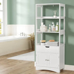 Artiss Bathroom Floor Storage Cabinet with 2 Drawers 3 Open Shelves 2 Doors White - Furniture > Bathroom > Bathroom