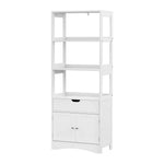 Artiss Bathroom Floor Storage Cabinet with 2 Drawers 3 Open Shelves 2 Doors White - Furniture > Bathroom > Bathroom
