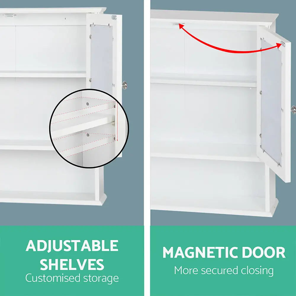 Artiss Bathroom Mirror Cabinet Storage Cupboard - Furniture > Bathroom