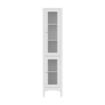 Artiss Bathroom Storage Cabinet 160cm Tall Slim Floor Cupboard Toilet Glass Door White - Furniture > Bathroom >