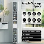 Artiss Bathroom Storage Cabinet 180cm Tall Slim Floor Cupboard Toilet Narrow Linen Tower - Furniture > Bathroom >