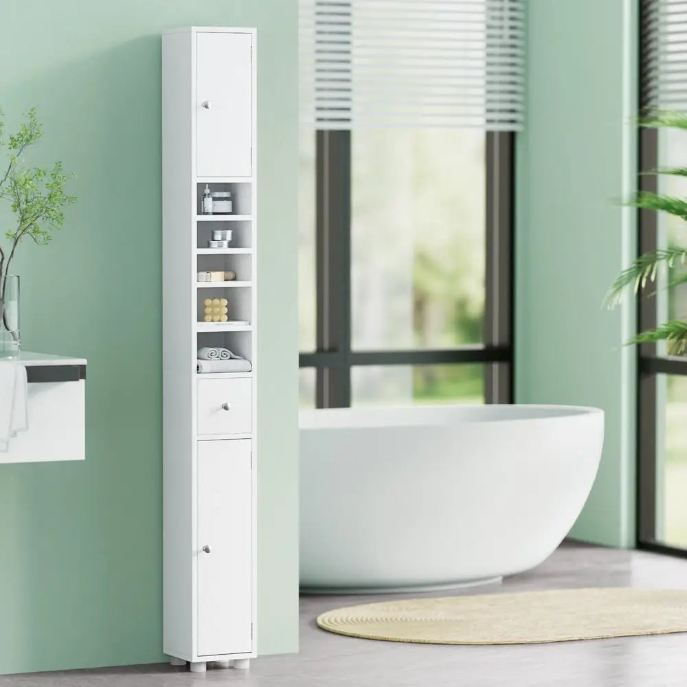 Artiss Bathroom Storage Cabinet 180cm Tall Slim Floor Cupboard Toilet Narrow Linen Tower - Furniture > Bathroom >