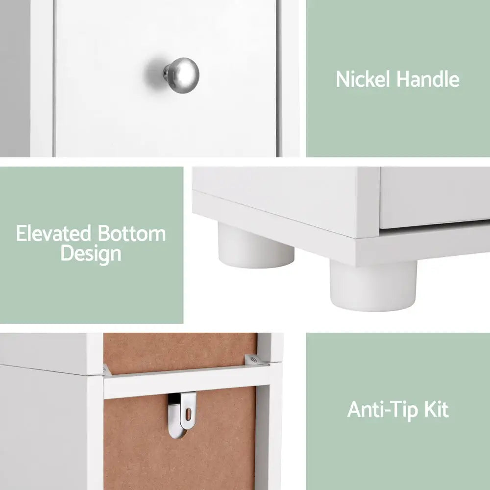 Artiss Bathroom Storage Cabinet 180cm Tall Slim Floor Cupboard Toilet Narrow Linen Tower - Furniture > Bathroom >