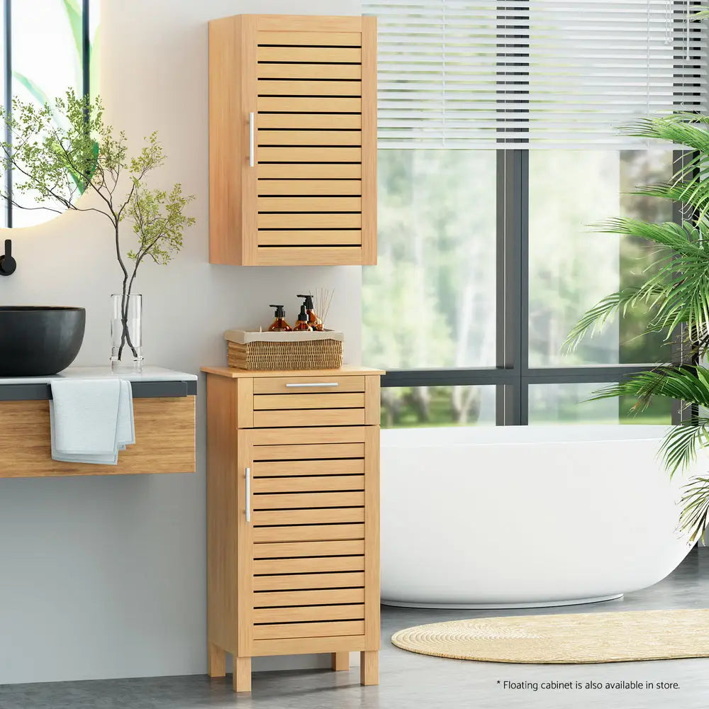 Artiss Bathroom Storage Cabinet 70cm wooden 2 Tier Shelf Wall Mounted JILL - Furniture > Bathroom