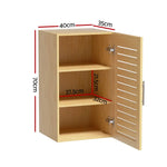 Artiss Bathroom Storage Cabinet 70cm wooden 2 Tier Shelf Wall Mounted JILL - Furniture > Bathroom