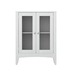 Artiss Bathroom Storage Cabinet 80cm Buffet Sideboard Floor Cupboard Toilet Glass White - Furniture > Bathroom >