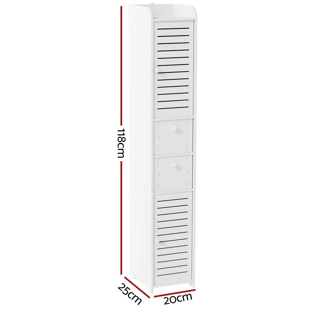 Artiss Bathroom Toilet Storage Cabinet Laundry Tallboy Cupboard Slim Corner - Furniture > Bathroom > Bathroom Cabinets