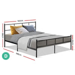 Artiss Bed Frame Double Metal Bed Frames SOL - Furniture > Bedroom