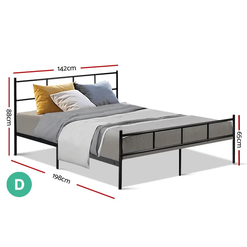 Artiss Bed Frame Double Metal Bed Frames SOL - Furniture > Bedroom